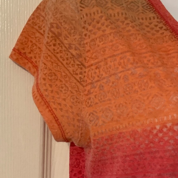 Rue 21 Short Sleeve Shirt Top XL Orange Ombré - Picture 3 of 4